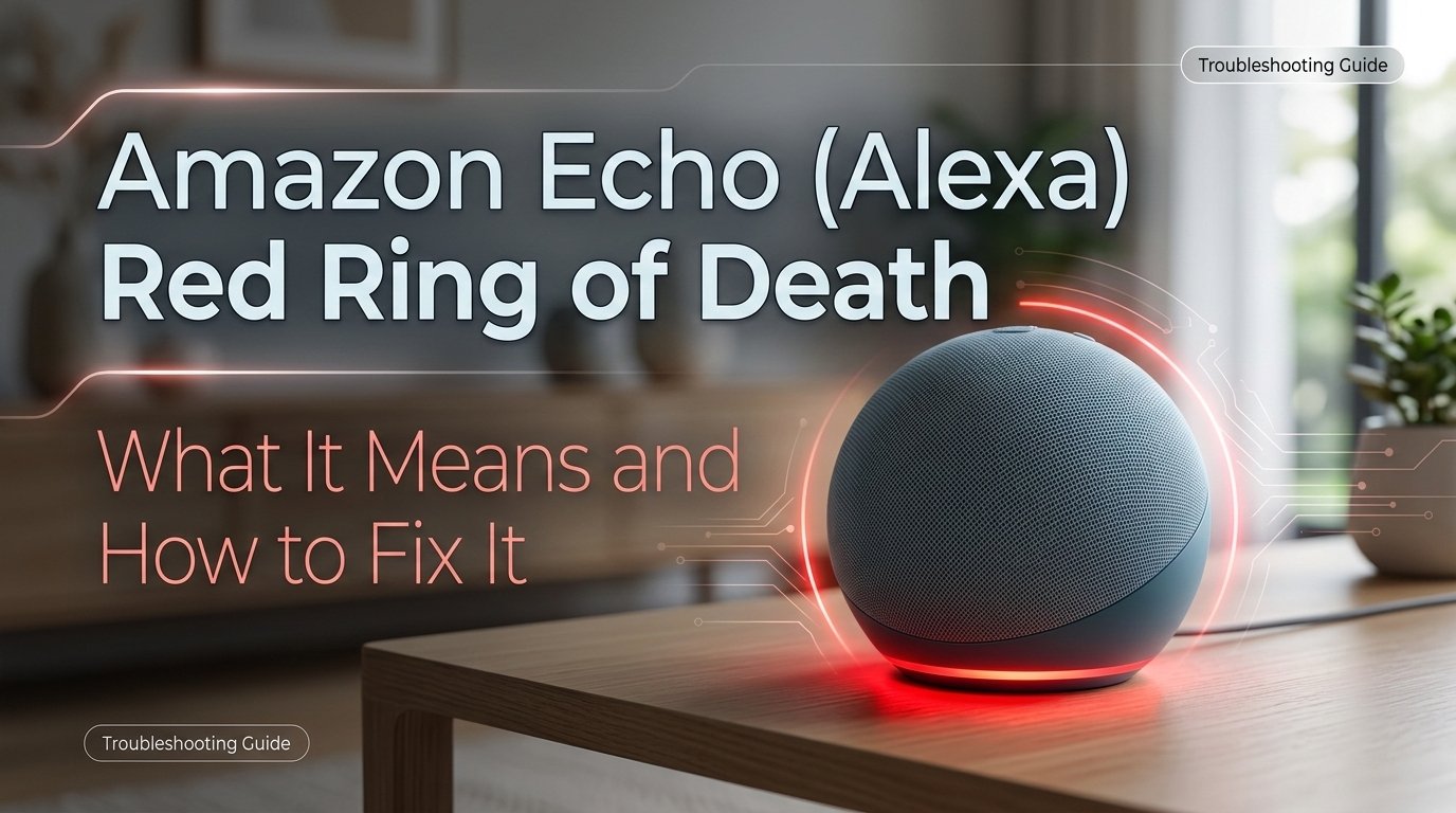 Amazon Echo with red ring of death glowing