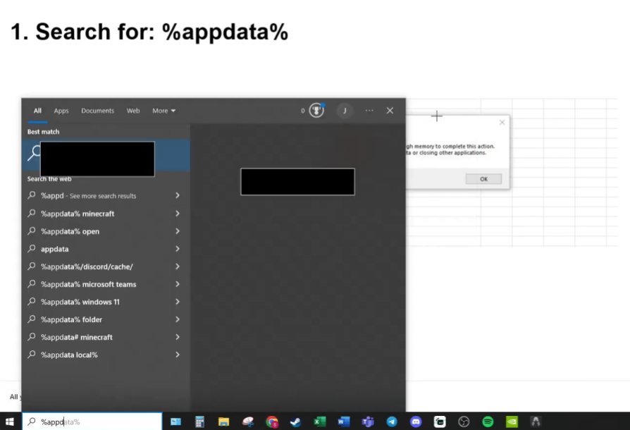 Windows 10 Start menu search showing %appdata% typed in the search bar with search results showing various appdata folder options confirming how to access the AppData Roaming directory
